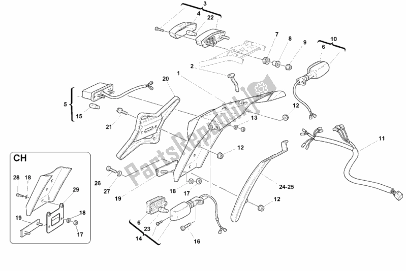 Todas as partes de Luz Traseira do Ducati Monster 900 City 1999